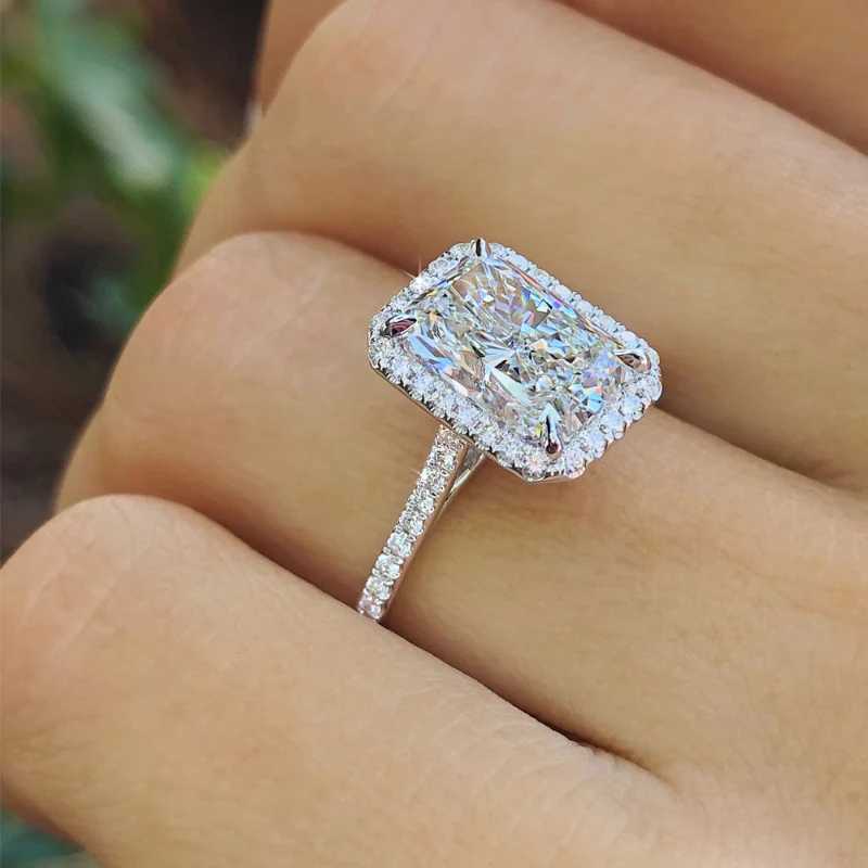 Luxury Princess Wedding Ring Female Engagement Ring Cutting Natural Zircon Bridal Jewelry Anniversary Girl Gift W240925