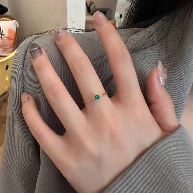 Love Jewelry Titanuim Steel Gold Ring White/Red/Green CZ Crystal Ring Female Couple Finger Ring Wedding W240925