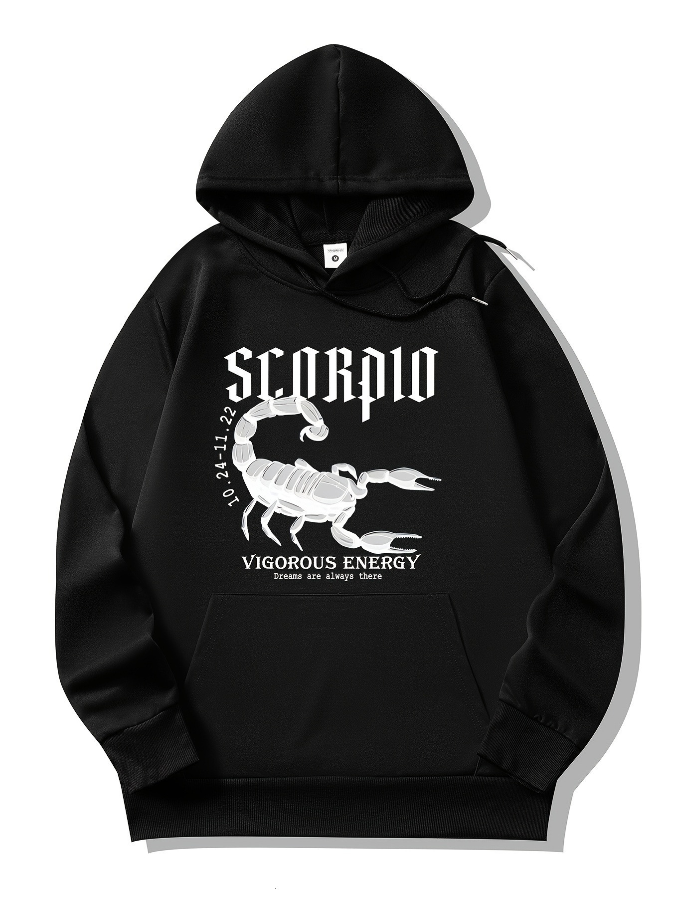 Scorpio Graphic Hoodie Sweatshirt - MAISHENDILUO Men's Casual Polyester Hoodie with Drawstring, Long Sleeve, Slight Stretch, Street Style, Univer