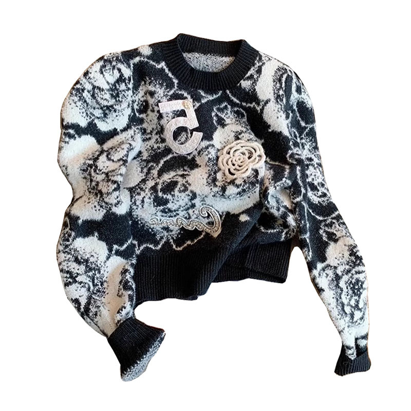 Vintage ral Pullovers Loose O Neck Knitwear Jumper Female Sweater Autumn Long Sleeve Knit top Women's clothes