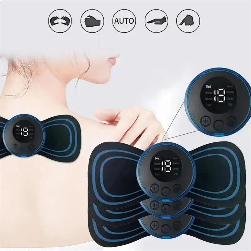 Smart Mini Electric Neck Massager Rechargeable EMS Portable Massage Patch Adjustable MultiSpeed Shoulder 240919