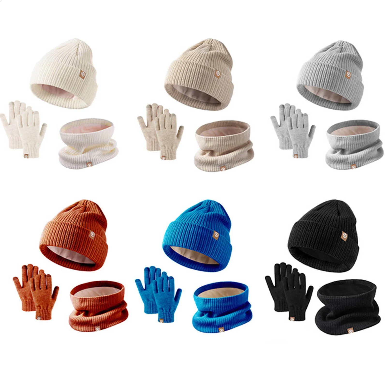 Childrens Winter Hat Glove Scarf Set Girls and Preschool Hats with Pom Knitted Neck Warmth Gator Baseball 240925