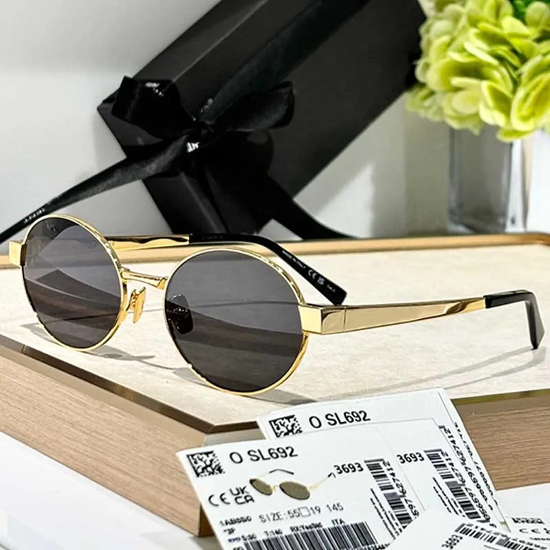 Designer Oval Sunglasses Fashion Outdoor Goggles 692 Women Man Round Metal Frame Hd lens Luxury Sunglasses UV400 Radiation Protection Original box