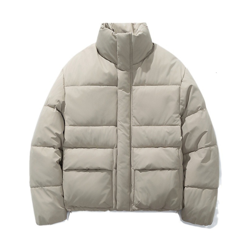 Puffer Jacket Winter Clothing New Korean Version Milk Fufu Light Blue Stand Collar Thick Down Cotton Jacket Short Bread Jacket Cotton Jacket for Women