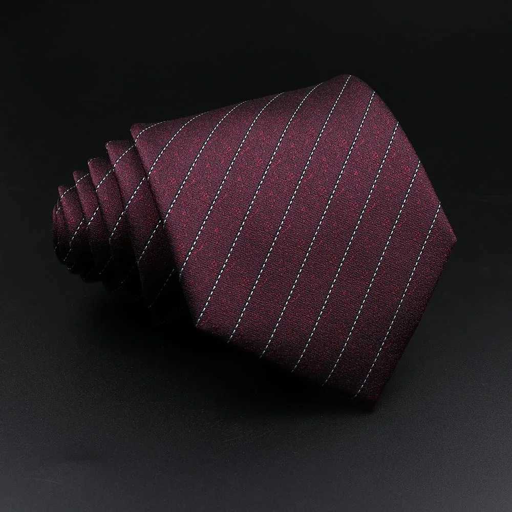 Mens Jacquard Classic Stripe Tie 8cm Polter M-neck Business Wedding Party Set Shirt Daily Clothing Accessories Gift Y240925