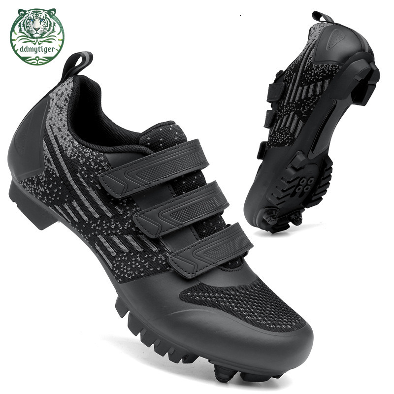 ddmytiger Highway mountain men's and women's locked bicycles without lock hard soled dynamic cycling shoes, gym black red Aq ddmythur