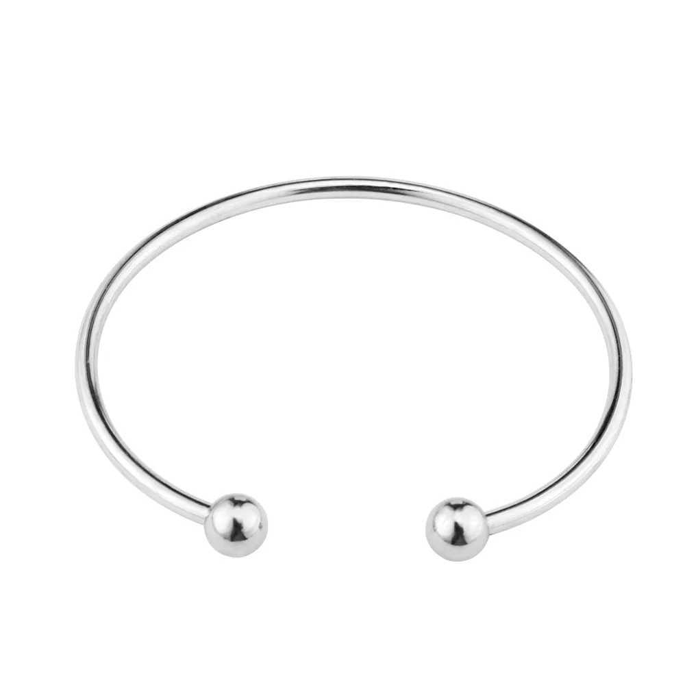 SOMMAR Fashion Gold/stainless_steel color charms bangle for female C-shaped open steel ball Wedding Bracelet WholesaleX240925