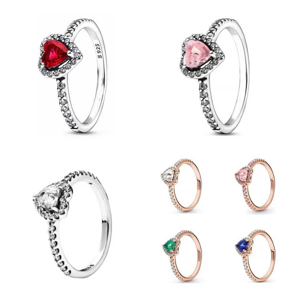 European Size 6 7 8 9 Red and White Pink Ring Womens Original Wedding Crystal Ring Luxury Jewelry Accessories Fashion Jewelry W240925