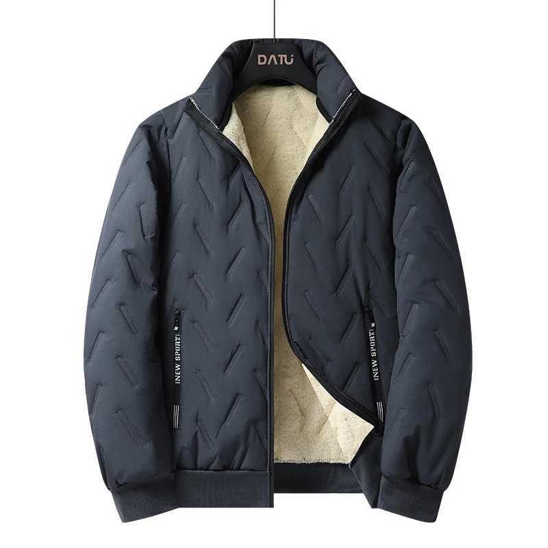 Mens thick jacket 7XL warm winter jacket mens cut wool plus size jacket windproof casual cotton padded jacket Y240925