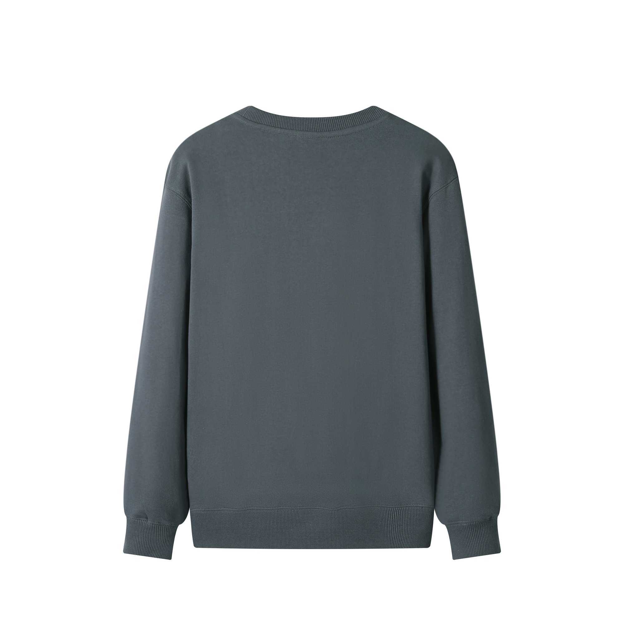 Pure Cotton Plush Thickened Sweatshirt Thin Plush Heavyweight Solid Round Neck Sweater Autumn Winter Warm SweaterX240925