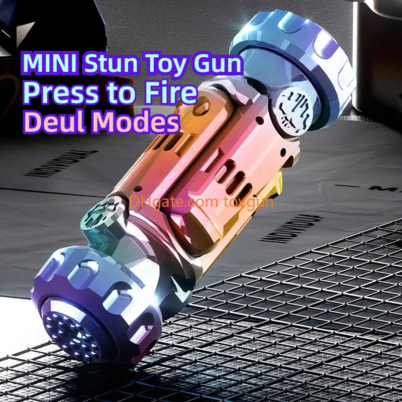 Stun Grenade Soft Bullets Launcher Deul Modes Fidget Spinner Miniature Pistol Toy Gun with Ejectable Shells Stress Relief Finger Toys for Adults Kids 