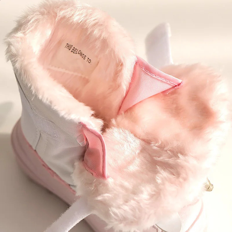 Preschool boys and girls winter warm shoes anti slip boots high top comfortable waterproof childrens cushioned 240925