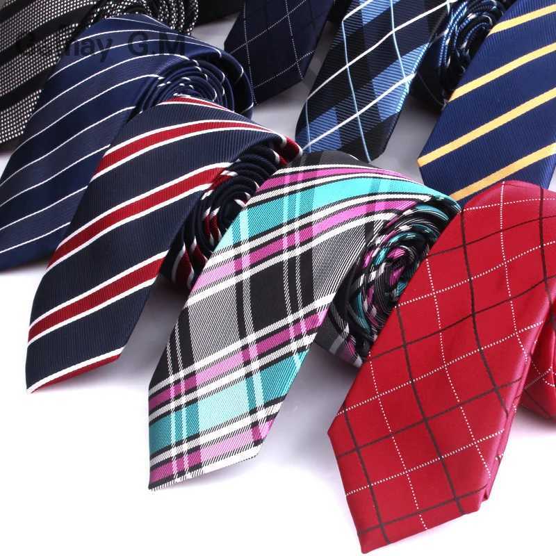 6cm wide mens tie new fashion plain weave collar Corbatas Gravata jacquard weaving ultra-thin tie business wedding striped mens tie Y240925