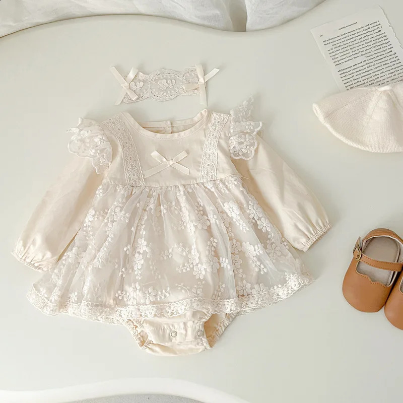 2014 SpringSummer Girl One Piece Onesie Korean style Small Lace Long Sleeve jumpsuit 240925