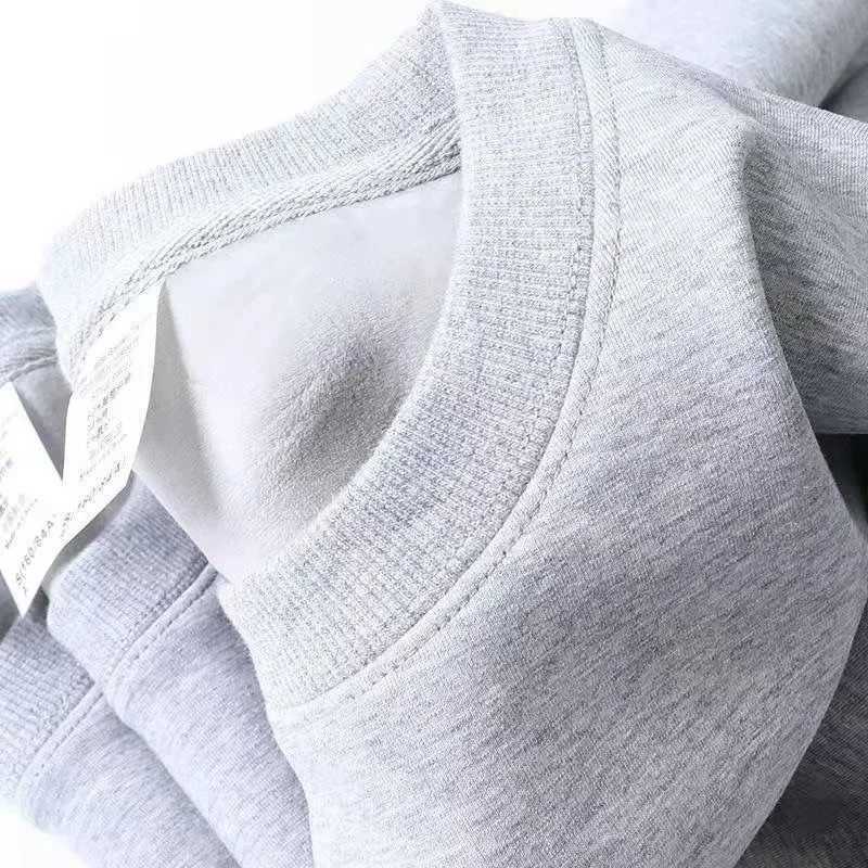 Solid Color 500g Sweatshirt Men Women Casual American Ins Street Style Round Nedck Fleece Clothing Winter 2024 NewX240925