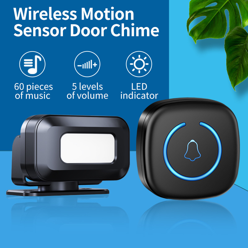 Wireless motion sensor detector alarm home security alarm store bell door entry doorbell prompt
