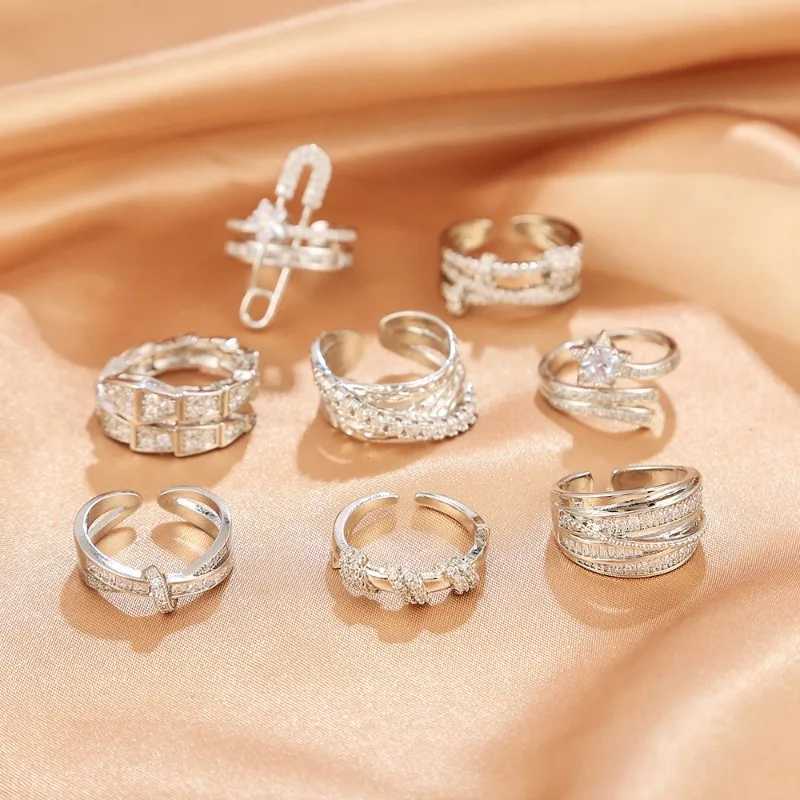 2024 Womens Luxury Crystal Ring Silver Zirconia Wedding Engagement Ring Accessories Size Lucky Ring Womens Handmade Jewelry W240925