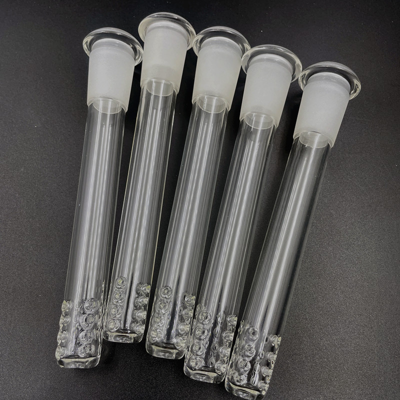 Fire Cut Glass Downstem 18mm To 14mm Hookah Bong Diffused Percolator Downstem Replacement 14/19mm Diffuser Down Stem with Multiple Tiny Holes YAREONE Wholesale