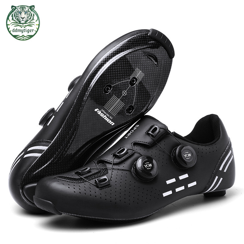 ddmytiger Highway mountain men's and women's locked bicycles without lock hard soled dynamic cycling shoes, gym black red A ddmythur