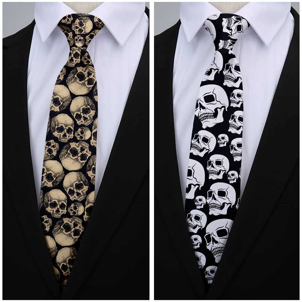New SKL Rock Tie 3D Printed Fashionable Polter 8cm Classic Tie for Mens Daily Wedding Dress Y240925