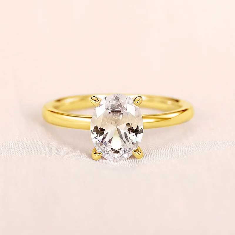 Huitan oval cut cubic zirconia ring suitable for women simple classic design wedding engagement commitment accessory eternal jewelry W240925