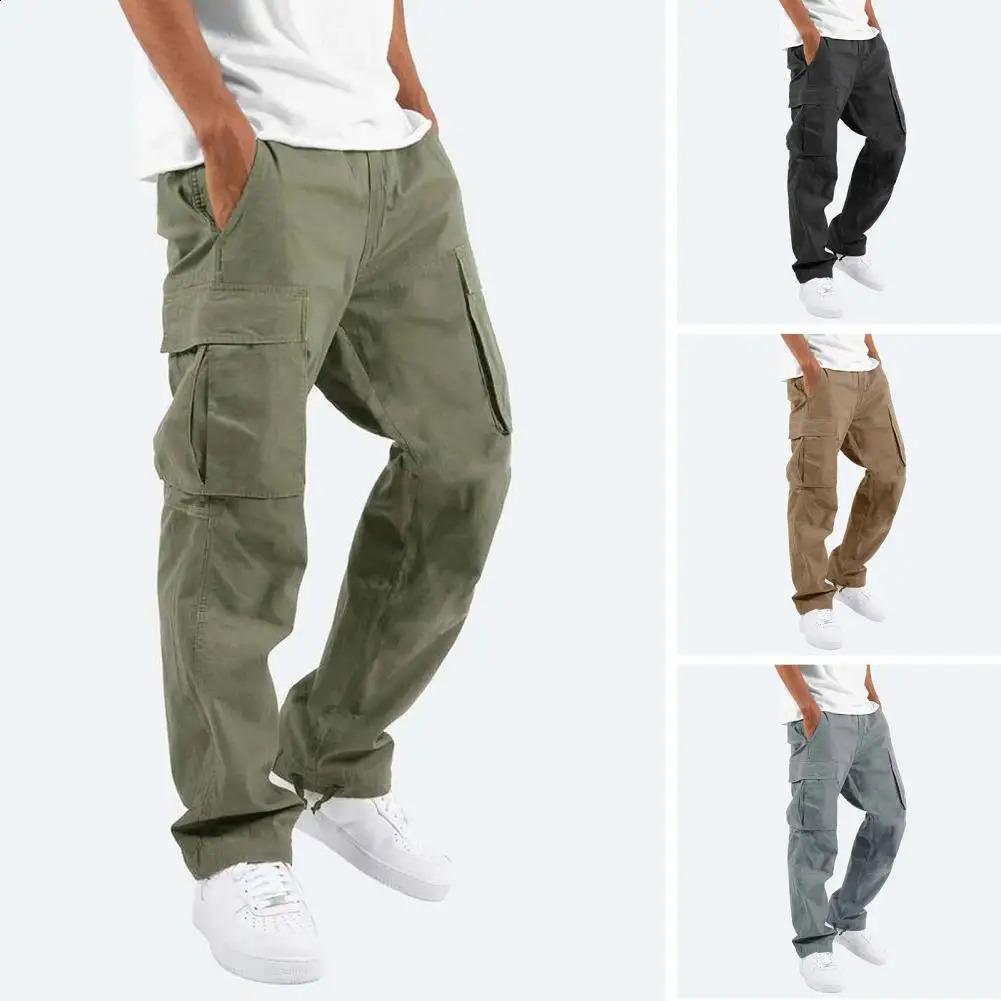 Mens loose straight oversized clothing gray casual workwear black runner cotton casual mens Trouser 240924