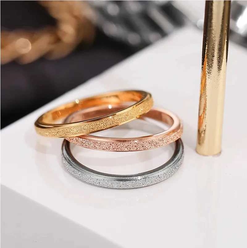Fashion frosted finger ring engagement ring jewelry 316L stainless steel never fades jewelry accessories W240925