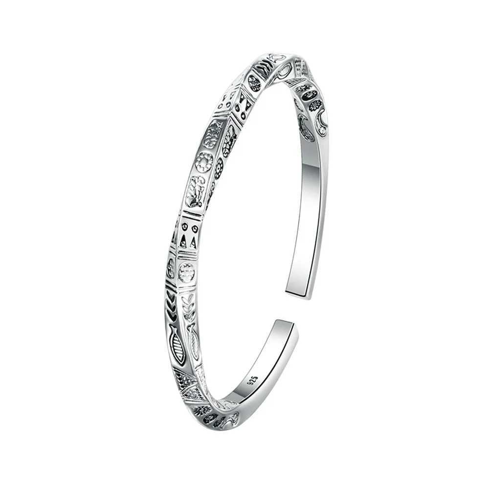 Bangles Open 925 Women Sterling Bracelets Silver For Geometry Totems Luxury Designer Jewelry Gift FemaleX2409
