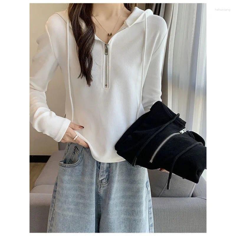 Kpop Zip-Up Hoodies: Sexy Solid Cropped Cardigan For Women