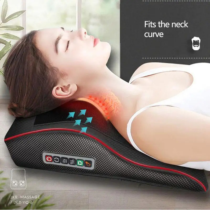 Multifunction Massage Pillow Neck Shoulder Back Electric Healthy Home Car Shiatsu Massager 240919