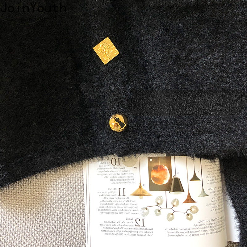 Designer's new mohair cut sweater for women, pull style women's long sleeved waist cinched round neck retro knitted cardigan, unprinted dres