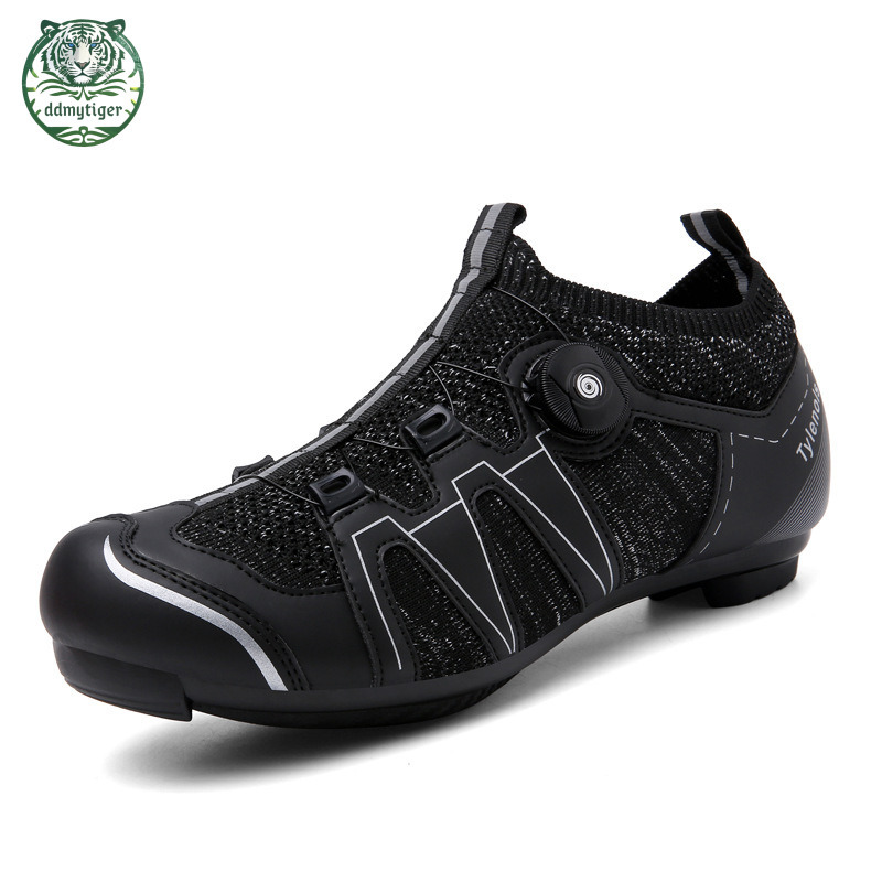 ddmytiger Large size outdoor mountain power bikes, road shoes, sports events, cycling high durability men's and women's lock shoes all black