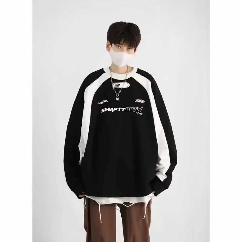 American Style Vintage Sweatshirt Niche Loose-fit Long Sleeve Round Neck Casual Hoodies Sweatshirt For Spring Autumn 2024X240925