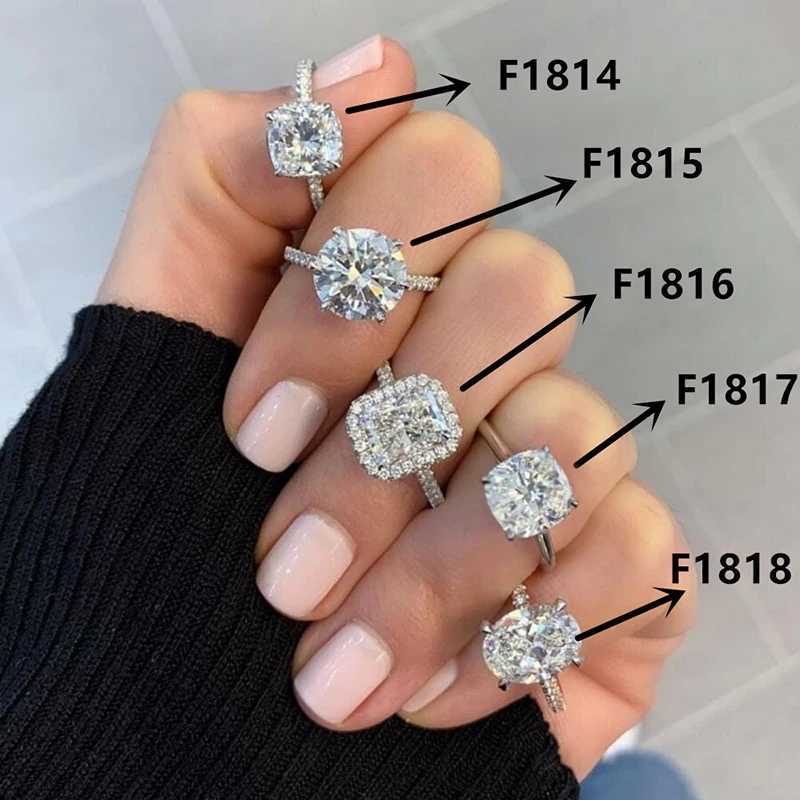 Huitan Crystal Cube Zirconia Wedding Ring Series Womens High Quality Silver Engagement Band Fashion Jewelry Wholesale W240925