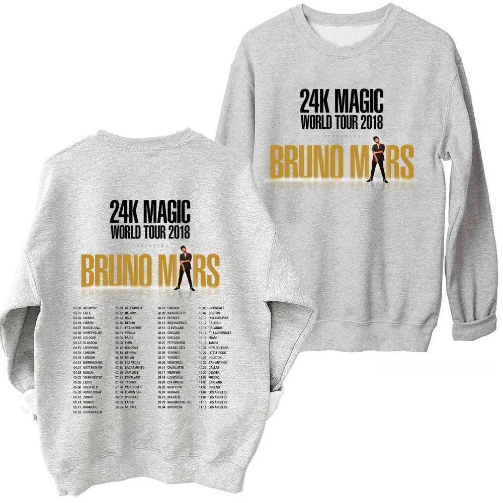 Bruno Mars 24k Magic Sweatshirt Man Woman Harajuku Round Neck Long Sleeve OversizedX240925