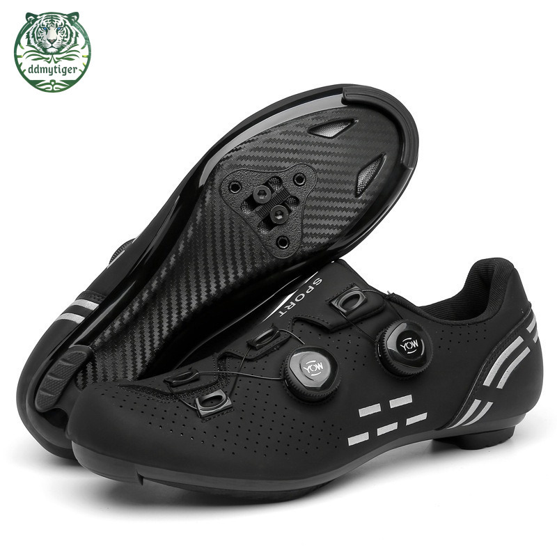 ddmytiger New oversized cycling road lock men's shoes, unlocked rubber flat bottomed power assisted bike shoes A ddmythur