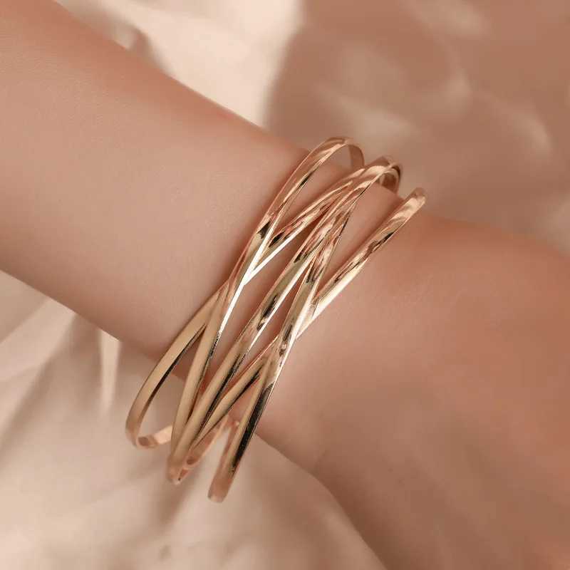JCYMONG New Fashion Gold Silver Color Geometric Adjustable Open Cuff Bangles Bracelets for Women 2020 Hollow Indian JewelryX240925