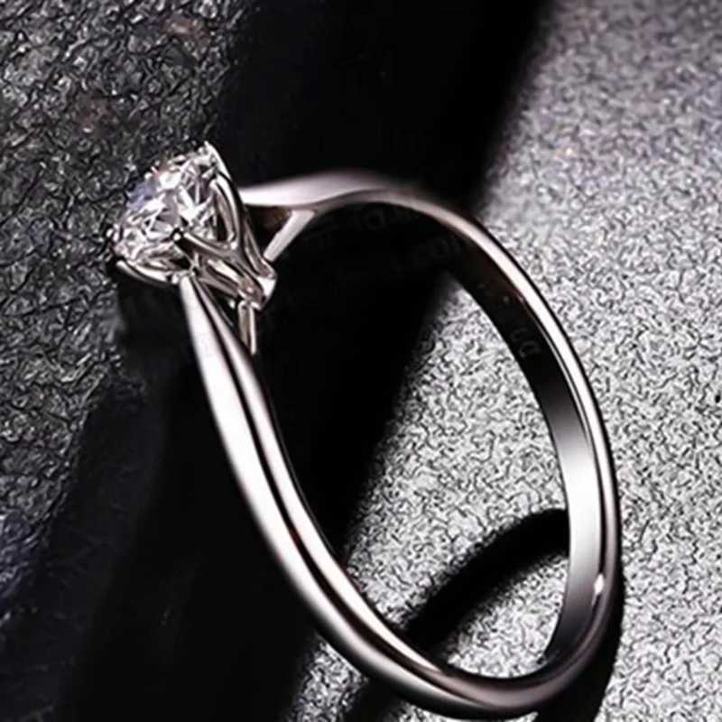 18K white/gold-plated womens gift engagement party ring size 5-10 W240925