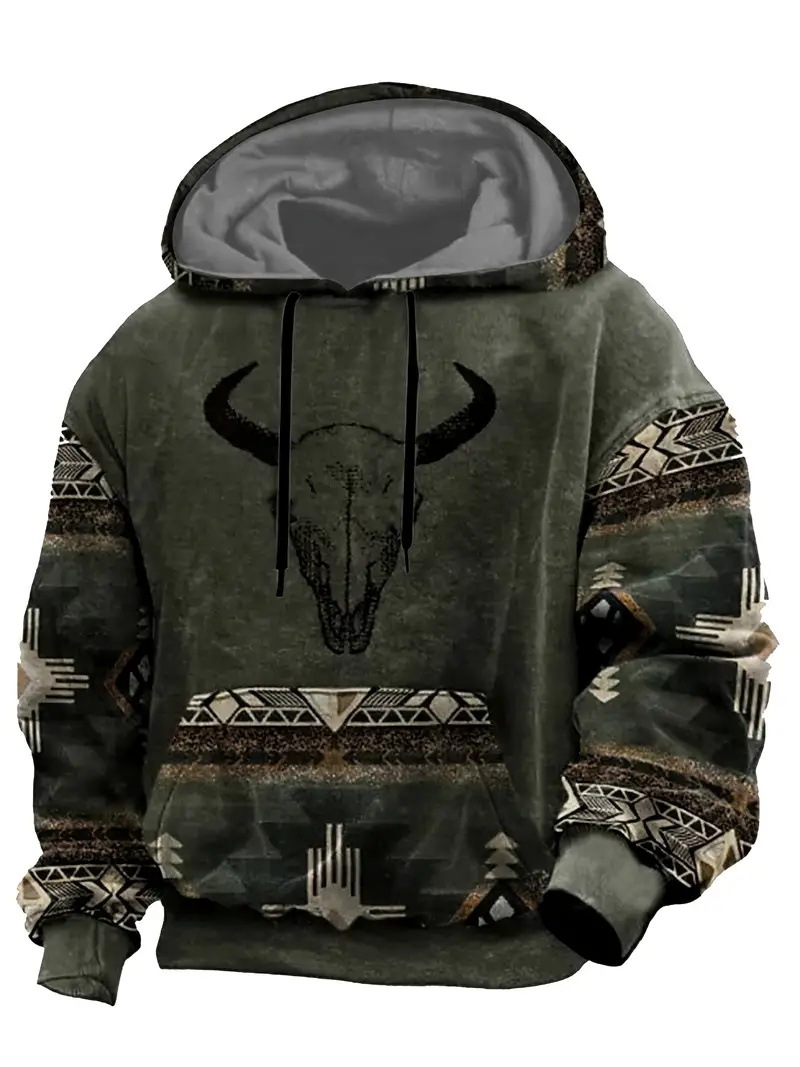 Pattern Hoodie Animal Mens Comfortable Breathable Lightweight Hooded Sweatshirt For Trendy Winter Wear Mens Clothing