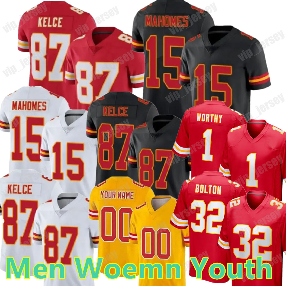 Custom Patrick Mahomes Travis Kelce Isiah Pacheco Football Jersey Rashee Rice Nick Bolton Kadarius Toney Humphrey Chris Jones Felix Anudike-Uzomah Butker