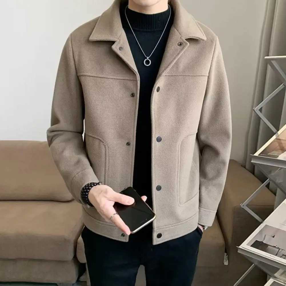 Fashionable mens jacket casual mens jacket mens thick open collar jacket with lapel mens single breasted Y240925