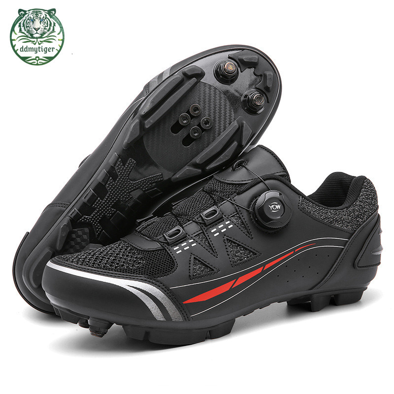 ddmytiger New Road Self locking with Hard Sole Mountain Shoes, Power Assisted Bike Locking Shoes for Men's Cycling black A ddmythur