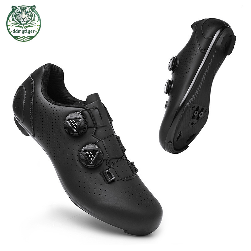 ddmytiger Highway mountain men's and women's locked bicycles without lock hard soled dynamic cycling shoes, gym all black A ddmythur