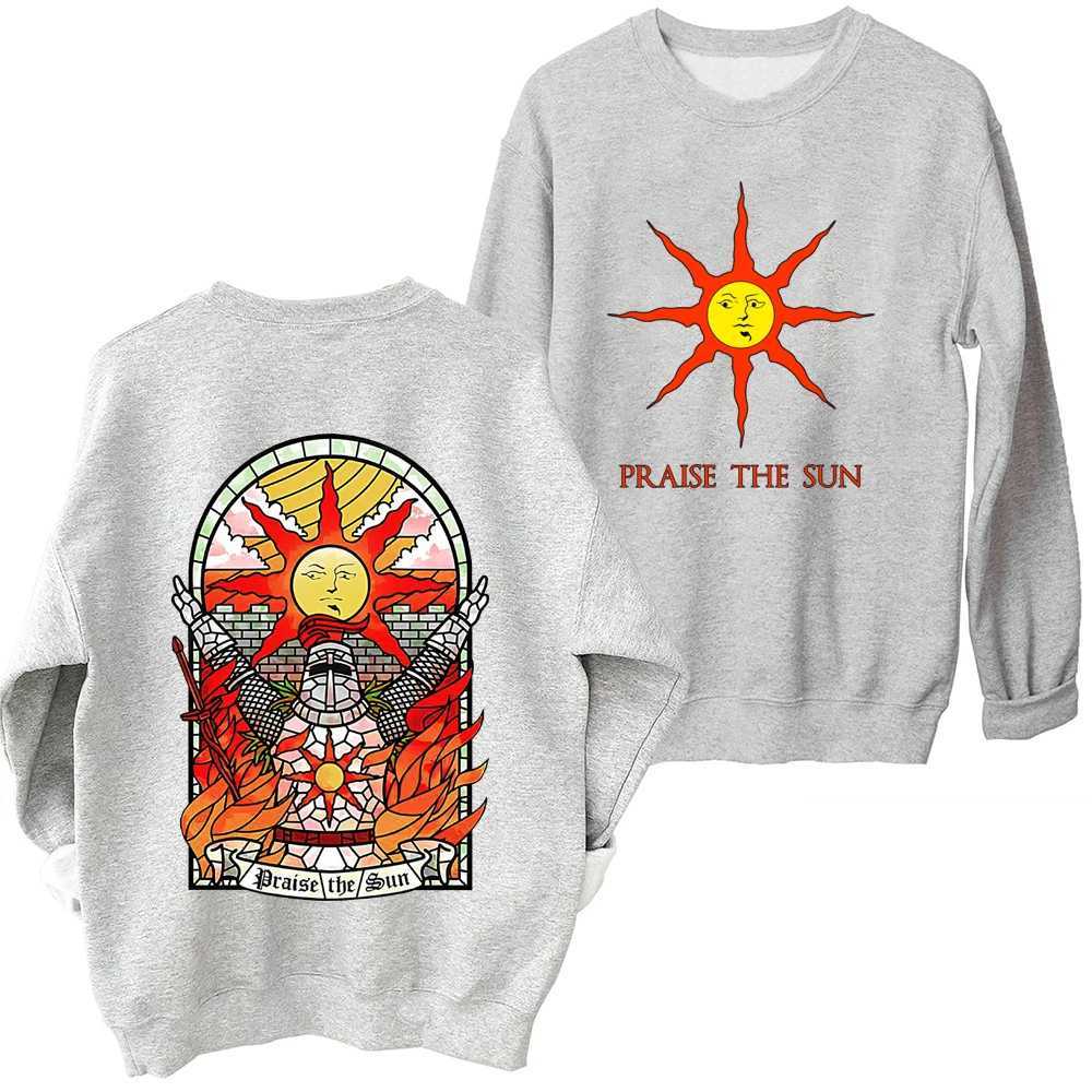 Dark Souls Praise The Sun Sweatshirt Man Woman Harajuku Round Neck Long Sleeve OversizedX240925