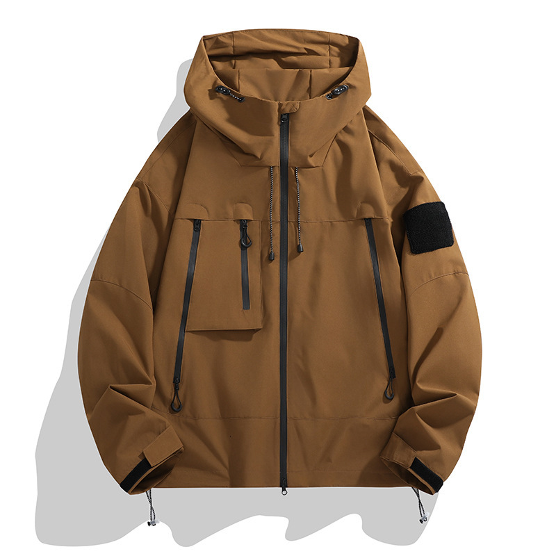 outdoor designer jacket, men's windproof and waterproof mountain style assault suit, workwear, hooded jacket, couple fishing and mountaineering s