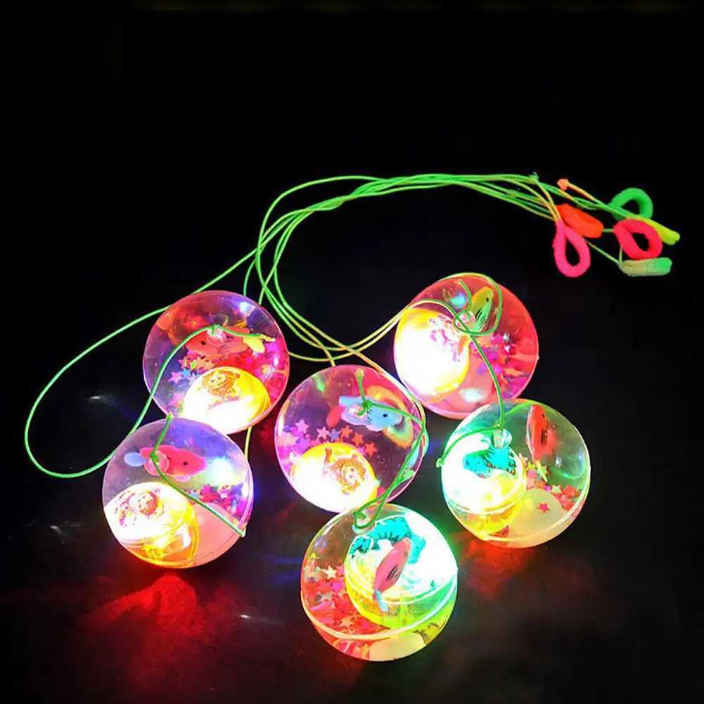 Sports Toys Colorful Flash Jumping Ball Children Luminous Toys Glowing Bouncy Ball Kids LED Glitter Elastic Ball Outdoor Fun Lato Toys L240910