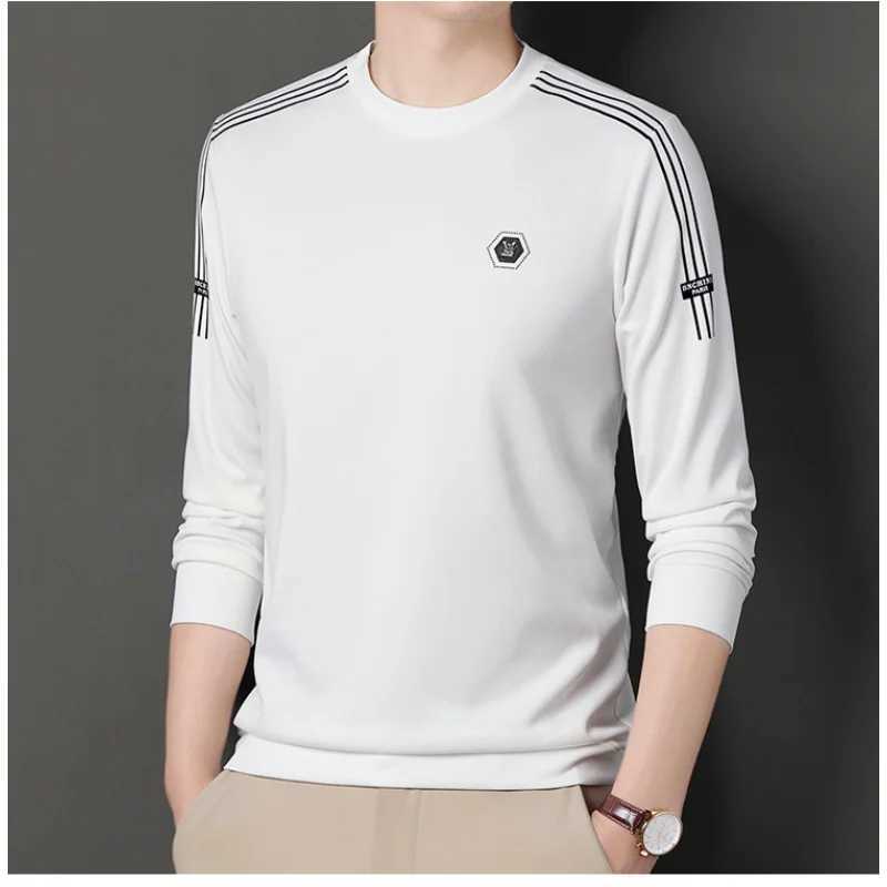 Mens Clothing Temperament Commuting 2023 Autumn and Winter New Fashion Versatile Round Neck Long Sleeve Solid Color PulloverX240925