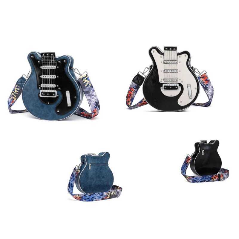 Guitar Shape Shoulder Bags Creative Crossbody Bag PU Leather Bag for Girls Women Adjustable Shoulder Belt Purse Z240924