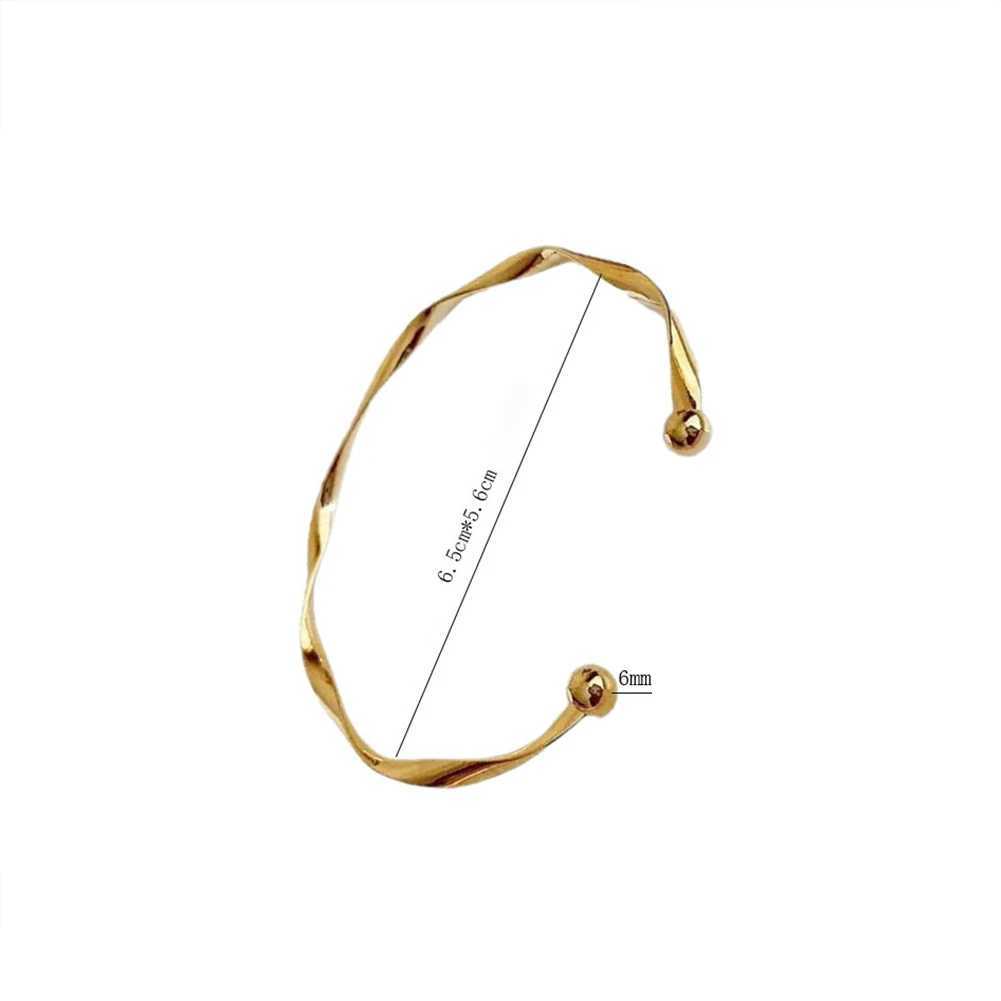 Waterproof Plated Stainless Steel Jewelry Thin Twist Opening Bracelet Bangle for Women Pulsera Acero Inoxidable MujerX240925