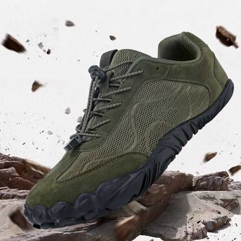 New mens and womens hiking shoes mens wide shoes breathable mesh barefoot wide toe shoes womens flat hiking M240924